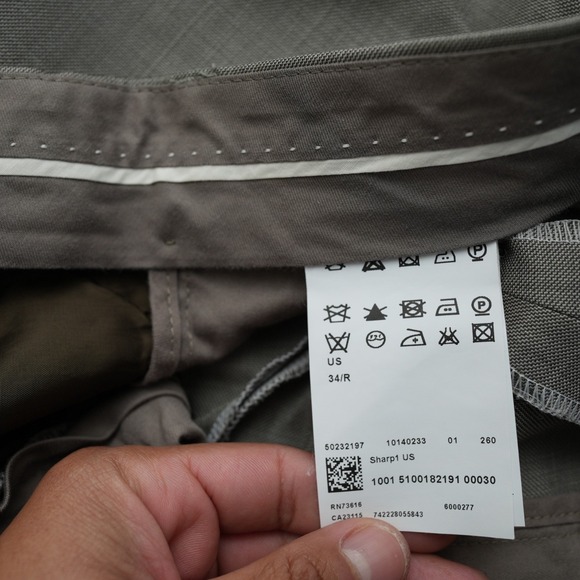 Hugo Boss Dress Pants Men Gray Wool Viscose 34R Measured 33x30.5 - Picture 3 of 13